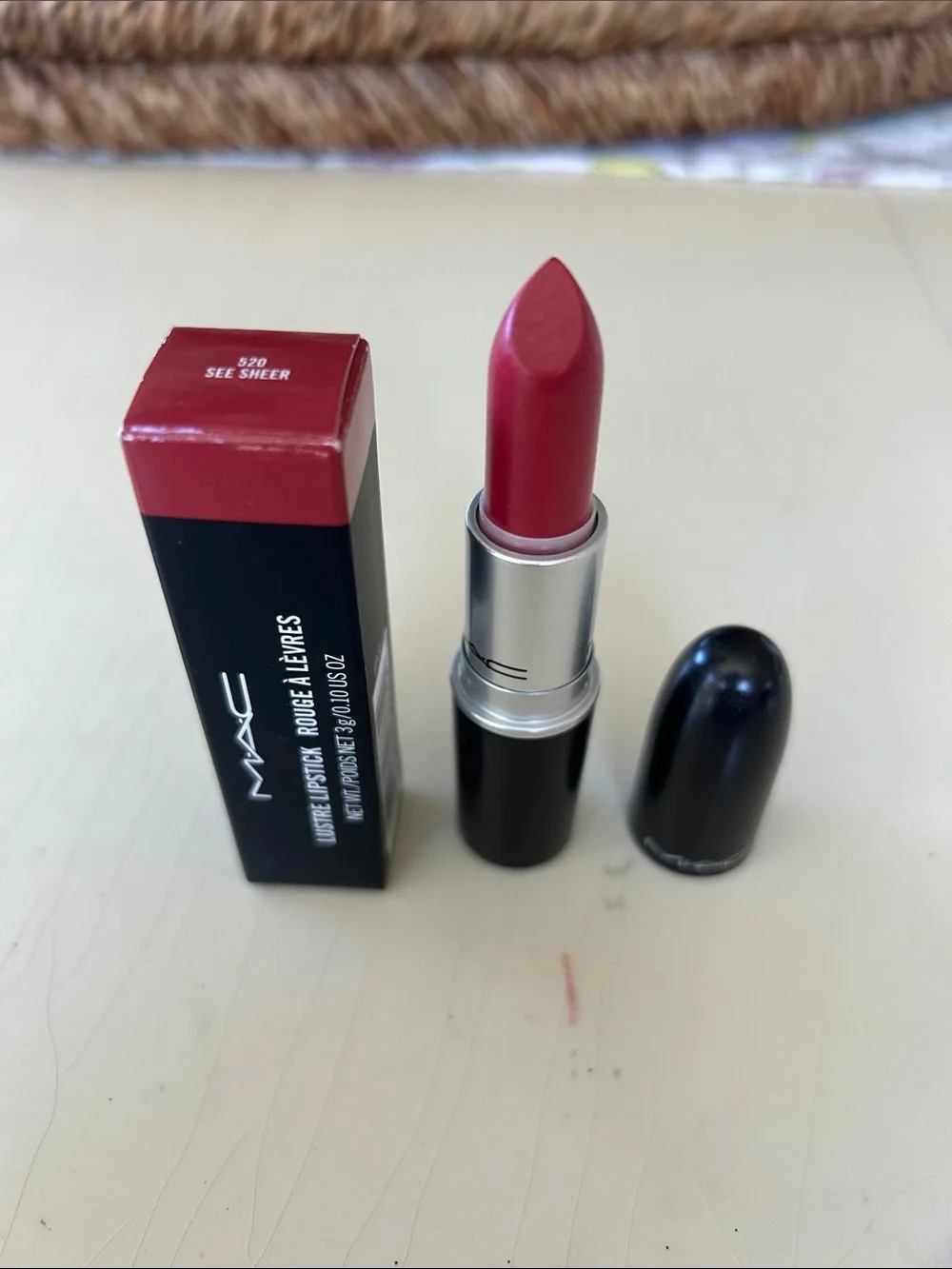 MAC LUSTRE Lipstick See Sheer 520 New